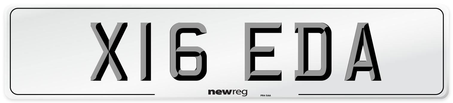X16 EDA Number Plate from New Reg
